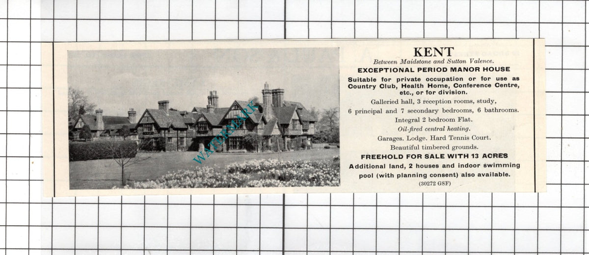 Sutton Valance Kent Maidstone - 1967 House Sale Advert
