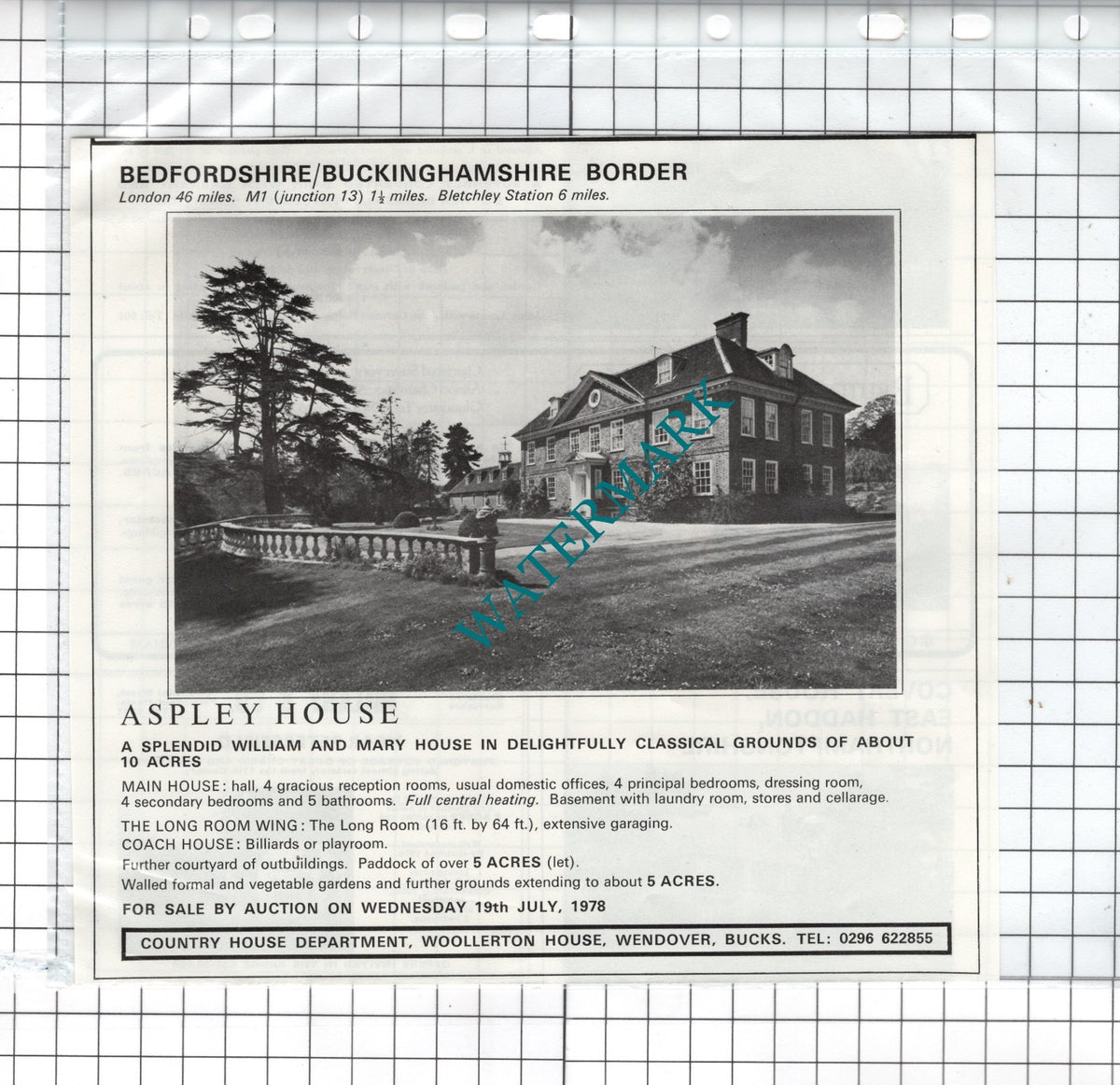 Aspley House Aspley Guise Bedfordshire House Sale Advert - 1978