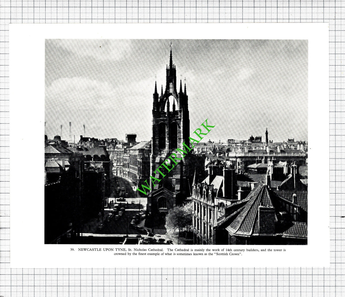 Newcastle Upon Tyne St Nicholas Cathedral - 1958 Cutting / Print