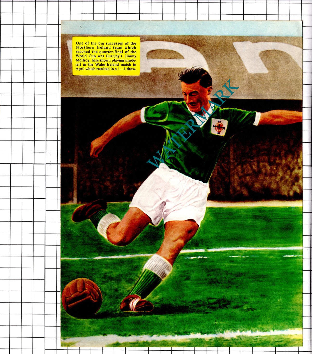 Jimmy McIlroy Burnley Football - c.1958 Clipping / Print