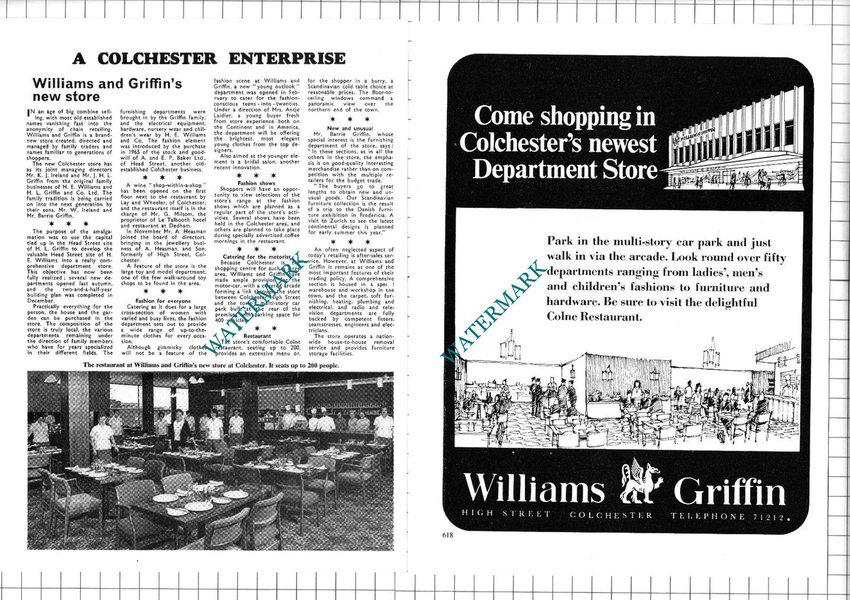 Williams and Griffin Colchester Essex - 1967 Article