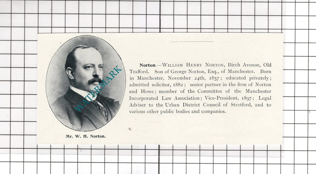 Robert Rayner McClure Stockport William Henry Norton Old Trafford c.1900 Cutting