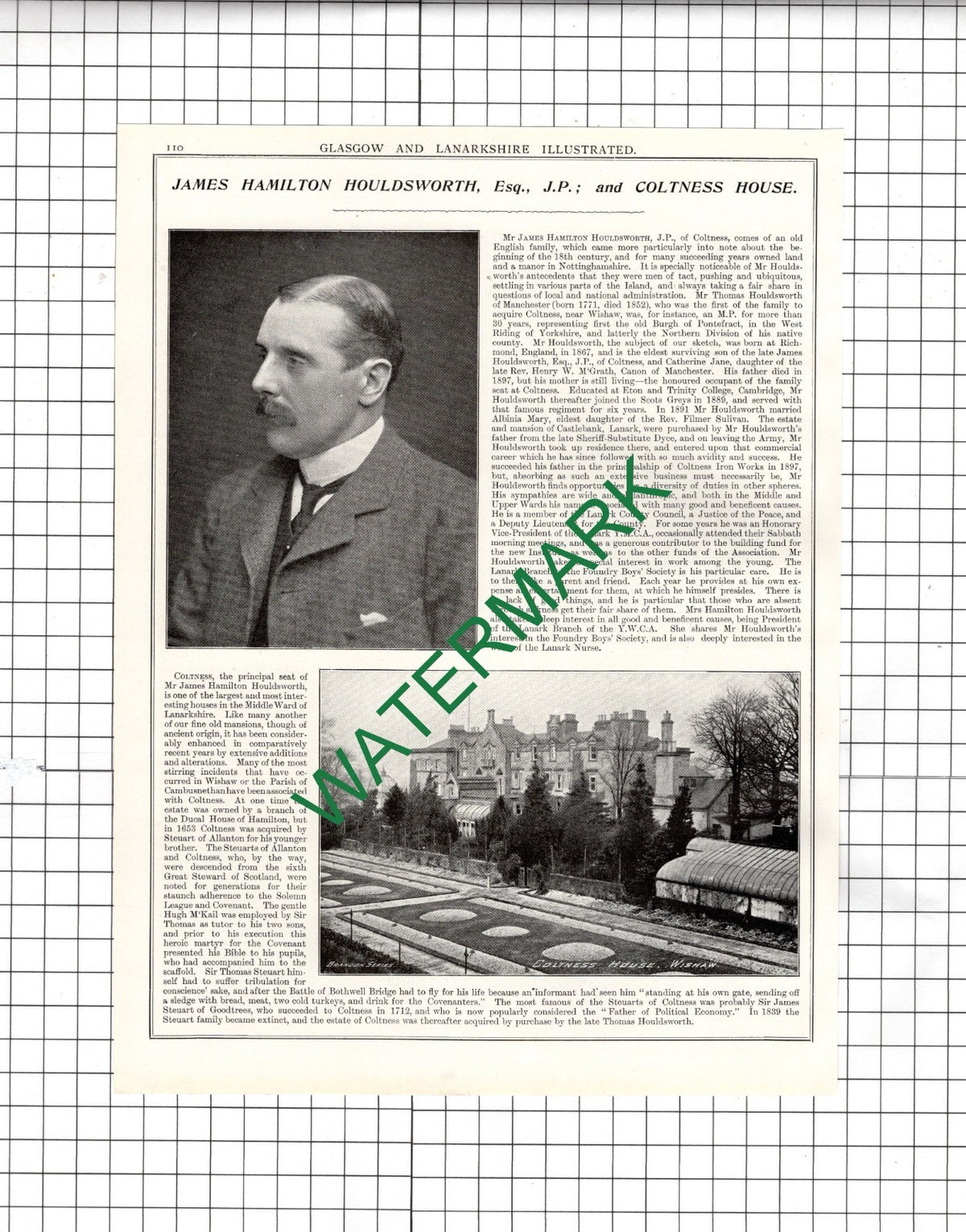 Lord Belhaven Wishaw House / James Houldsworth Coltness House - 1904 Article
