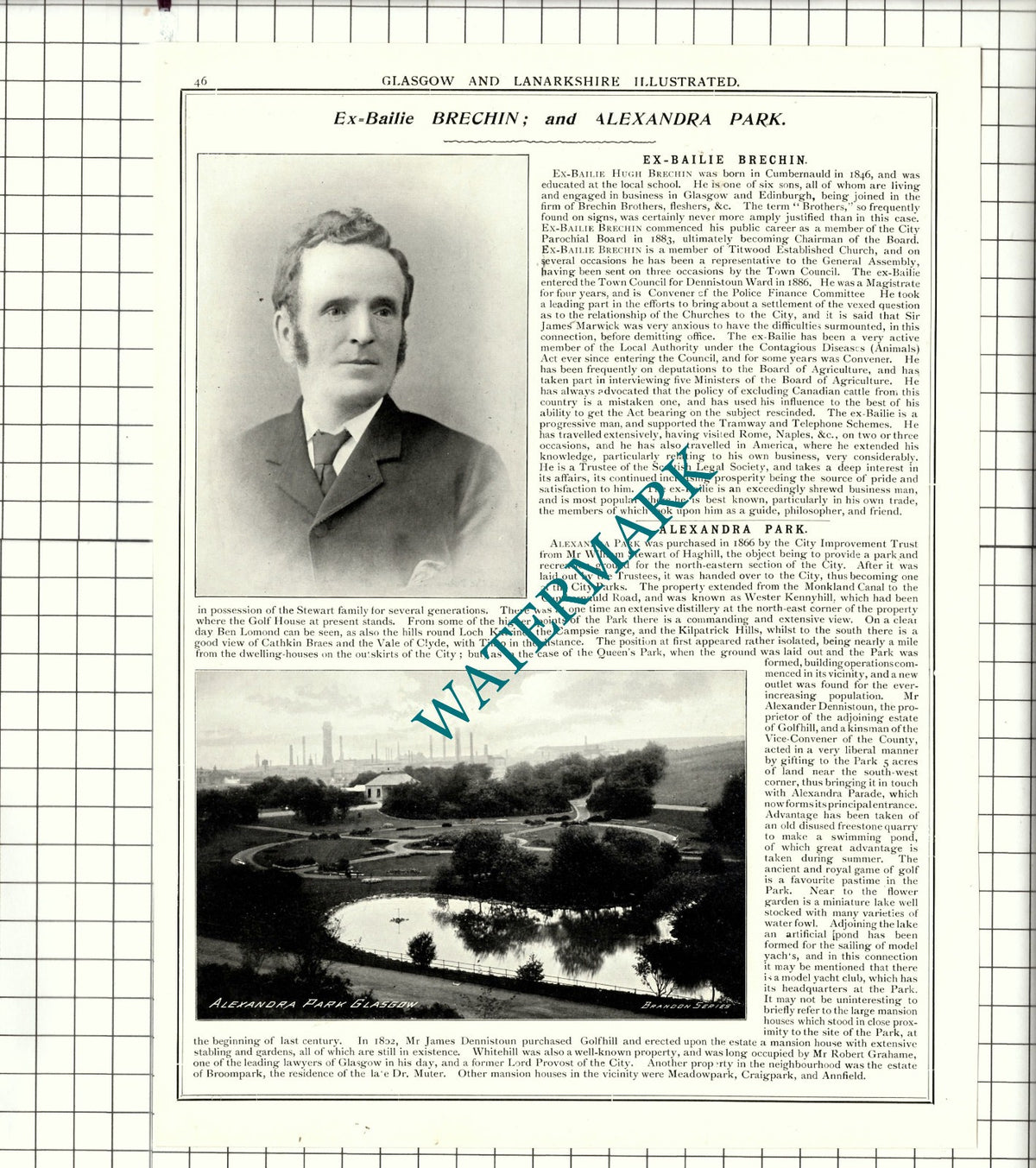 Miss Grace Paterson Alexandra Parade School Glasgow / Hugh Brechin 1904 Article