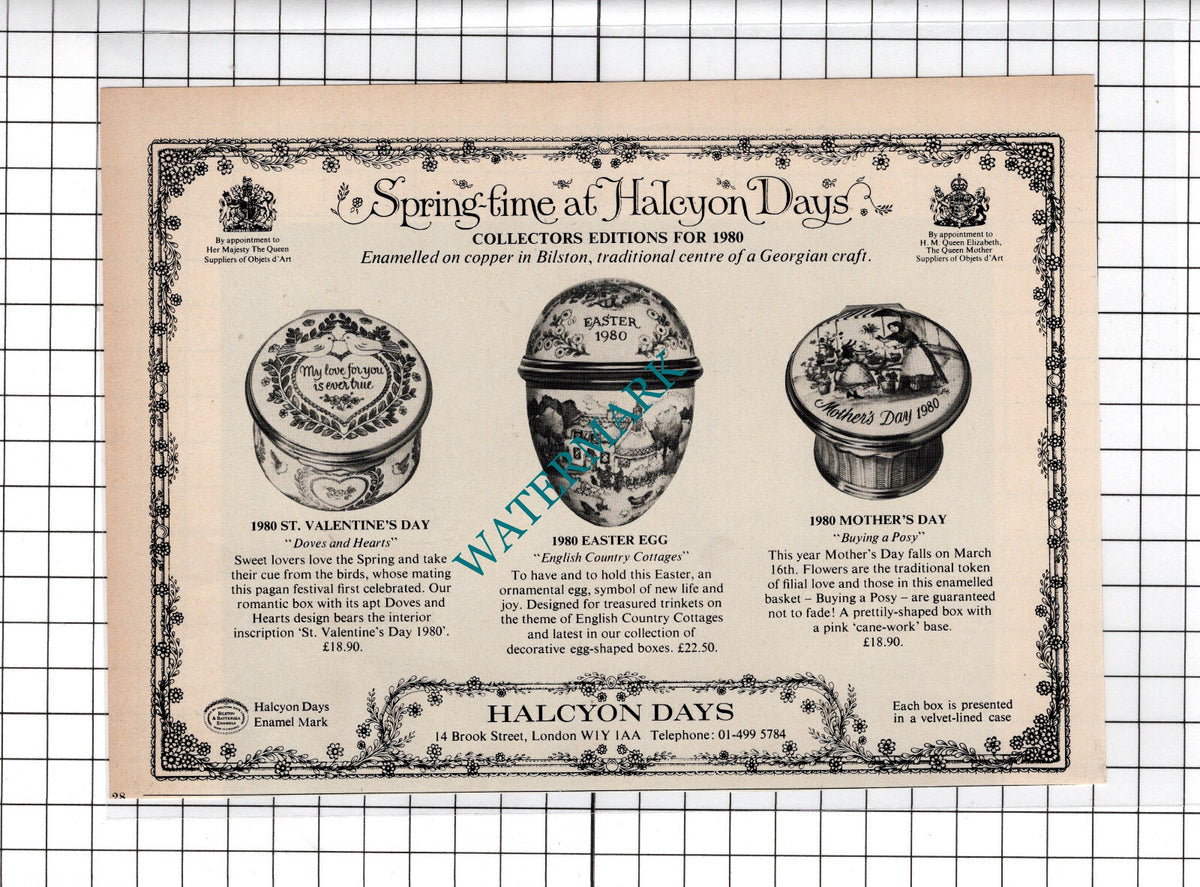 Halcyon Days London Advert - 1980 Cutting