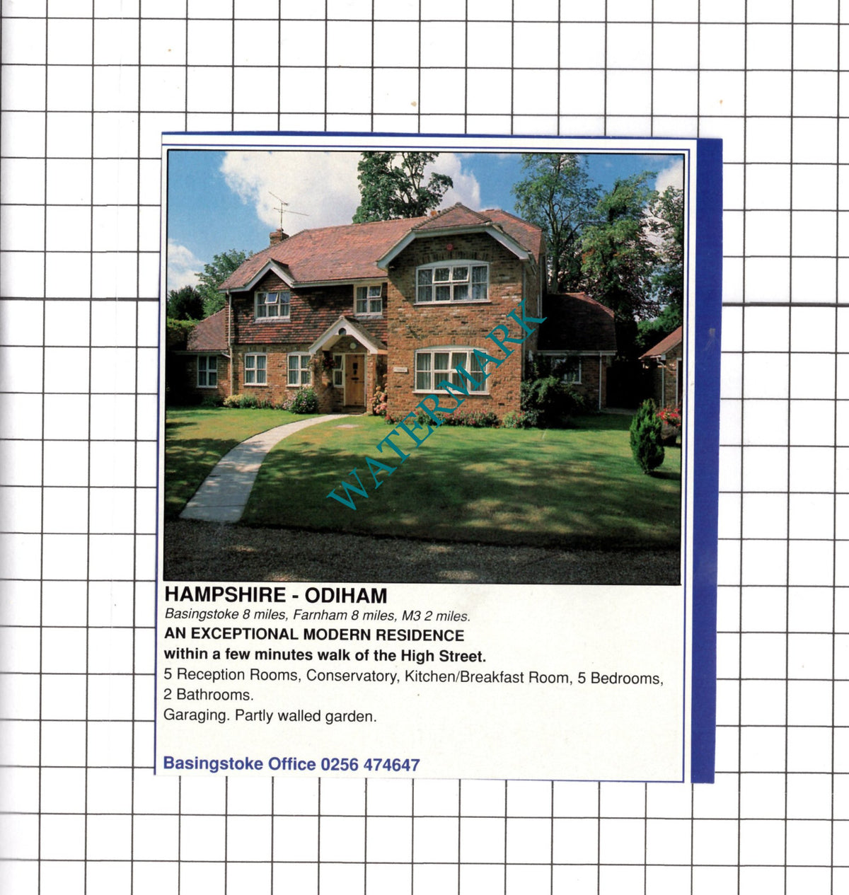 Odiham Hampshire House Sale Advert - c.1990 Clipping