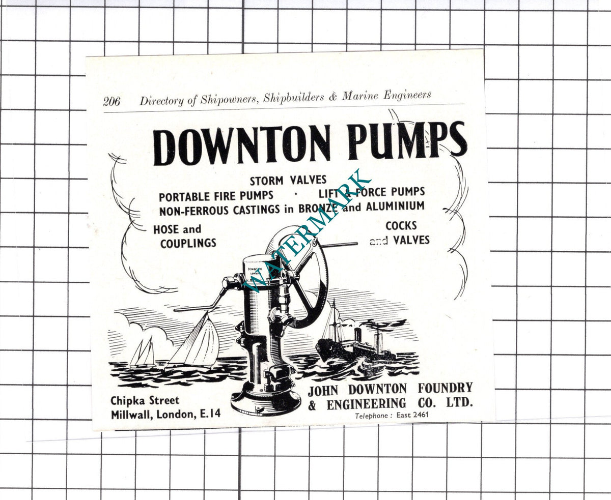 John Downton Foundry & Engineering Co Ltd - c.1957 SMALL ADVERT
