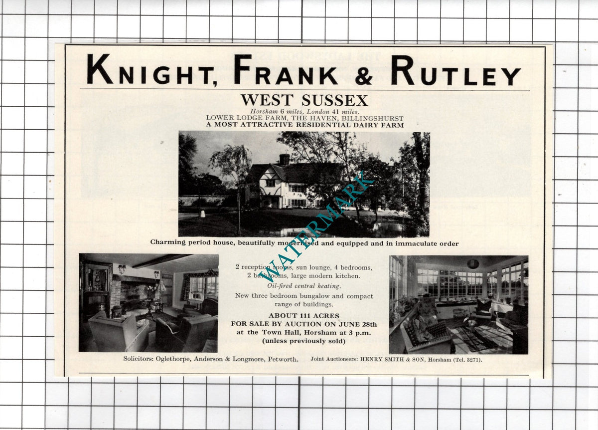 Lower Lodge Farm The Haven Billingshurst Sussex House Sale Advert - 1967