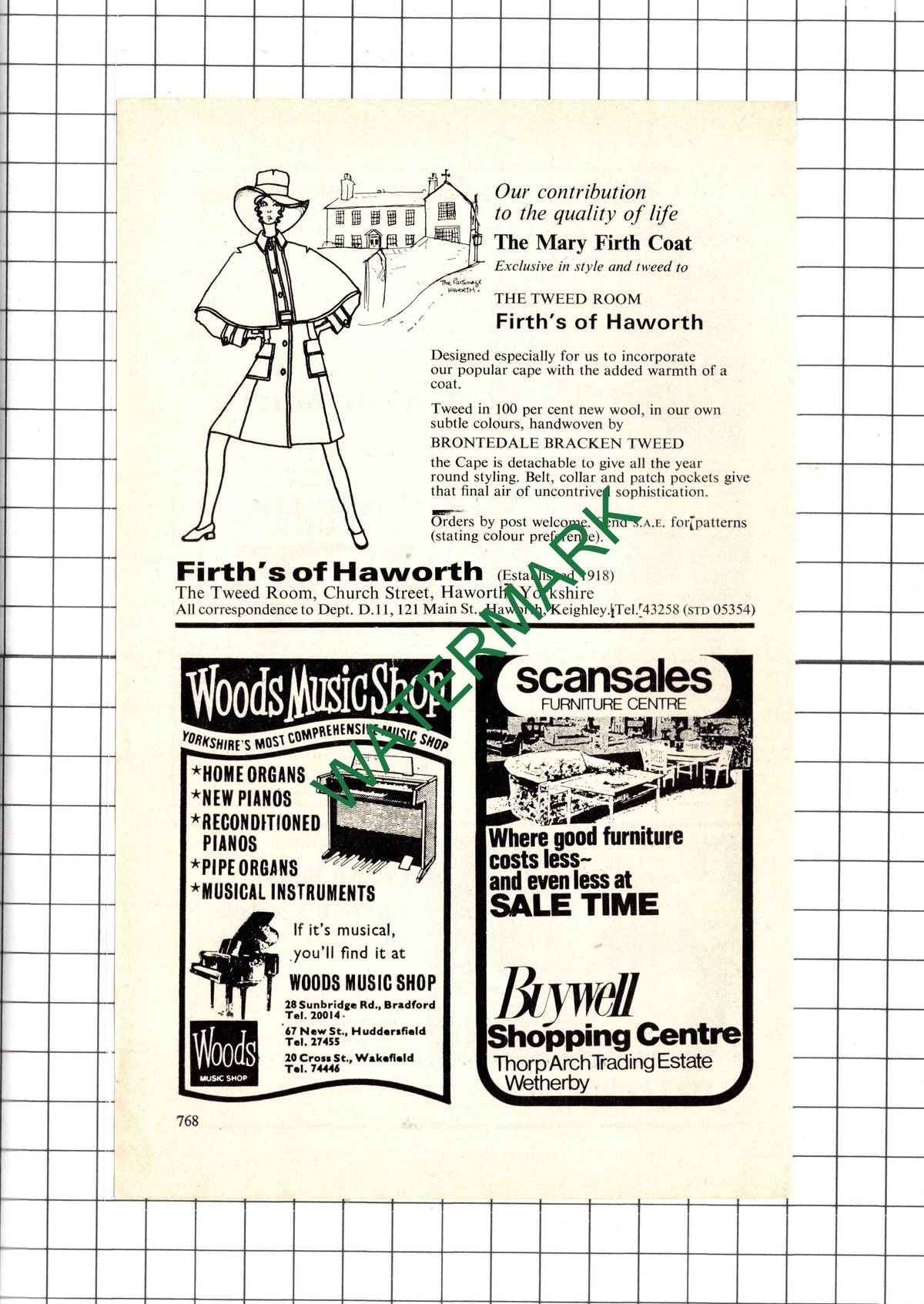 Firth's Of Haworth Haworth Yorkshire / Woods Music Shop - - 1974 Small Advert