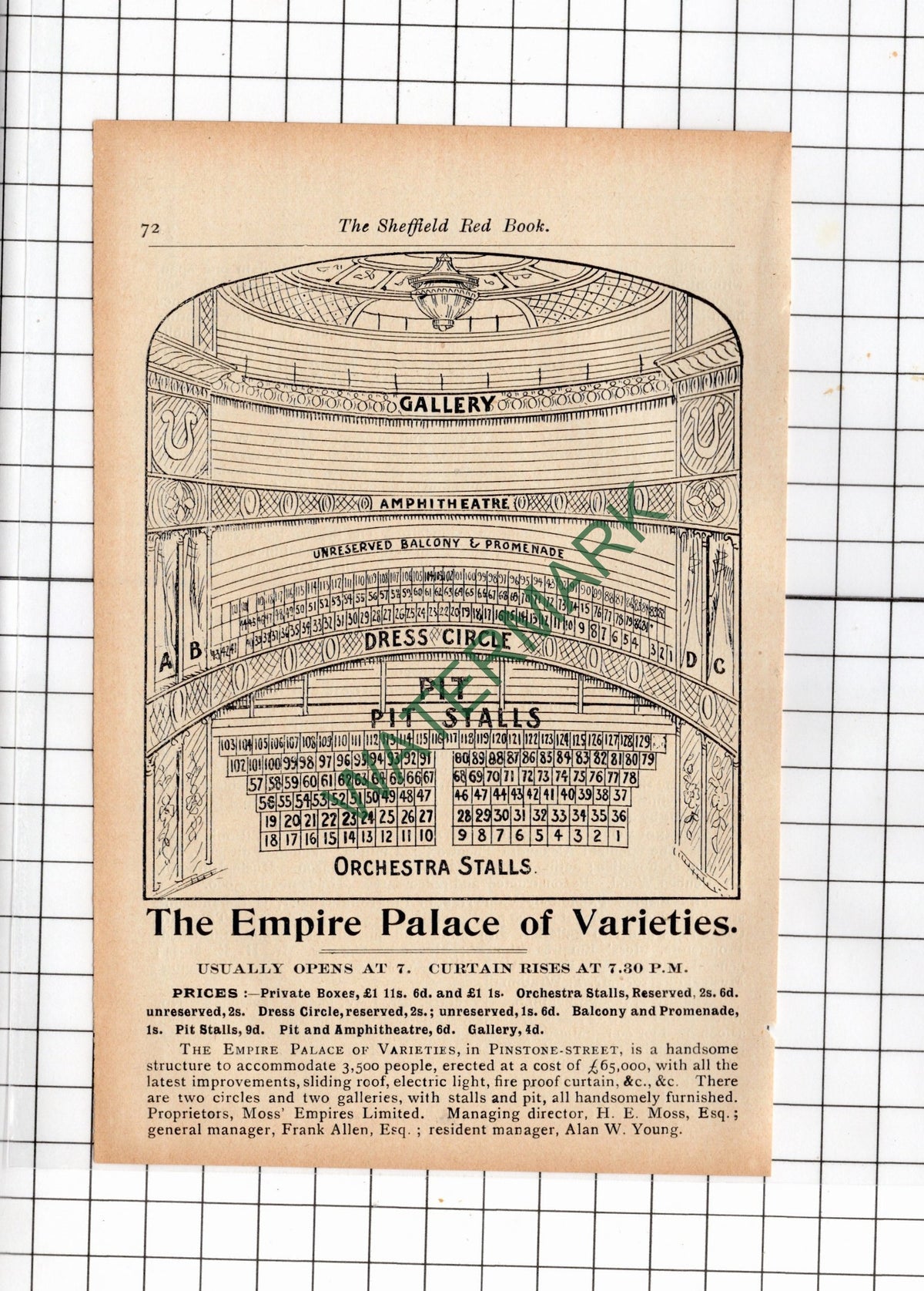 The Empire Palace Of Varieties Sheffield - 1902 Small Clipping
