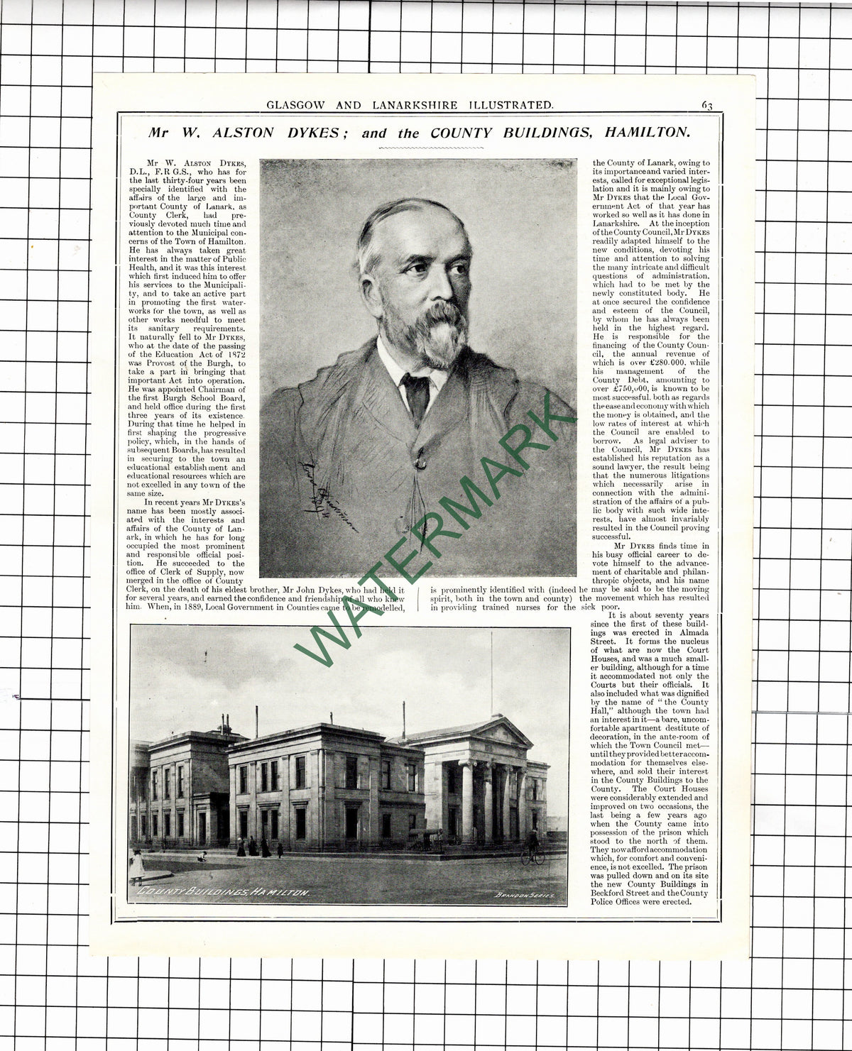Mr W Alston Dykes / Chief Constable Despard Captain Scotland  - 1904 Article