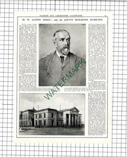 Mr W Alston Dykes / Chief Constable Despard Captain Scotland  - 1904 Article