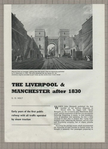 The Liverpool & Manchester Railway Moorish Arch - 1960s Article