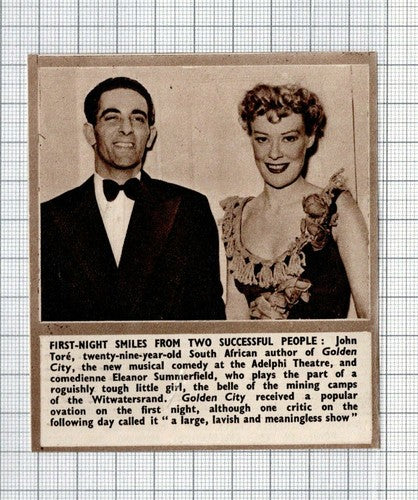 John Tore Eleanor Summerfield  Golden City Musical Comedy  -  1950 News Clipping