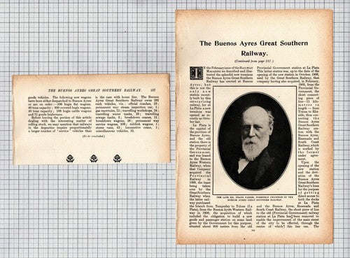 The Buenos Ayres Great Southern Railway - Article In 3 Parts c.1907