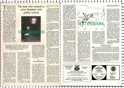 Nathaneal Woodard Public School Founder Lancing College  - 1984 Article