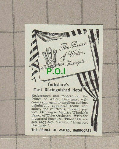 C2059) The Prince of Wales Hotel Harrogate - 1948 Clip SMALL!