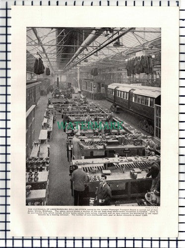 (7339) London Passenger Transport Acton Works Railway 1930s Print / Illustration