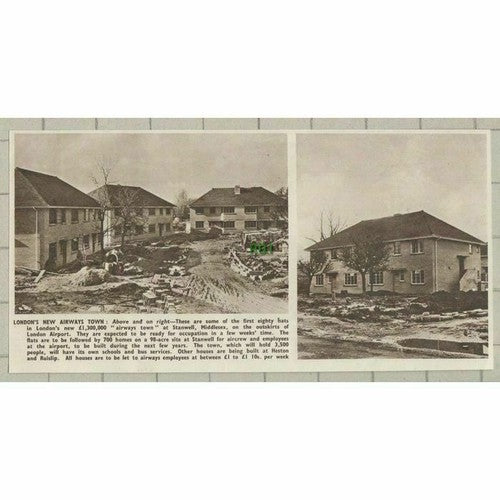Stanwell Middlesex  New Airways Town  - 1950 News Cutting