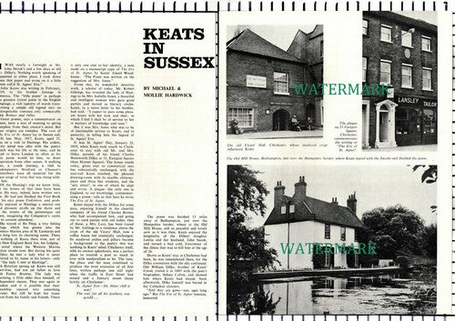 (8460) Keats In Sussex Chichester Old Mill House Bedhampton  - 1965 Article