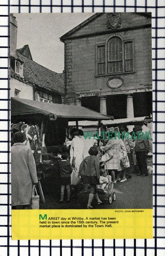 C6666) Whitby Market Day Town Hall - 1975 Cutting