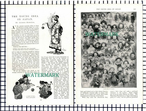 (7419) Japan Childhood Japanese Children   ~   c.1901 6-Side Article