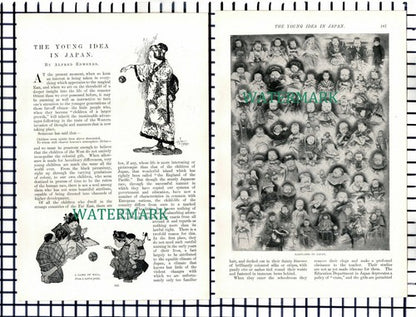 (7419) Japan Childhood Japanese Children   ~   c.1901 6-Side Article