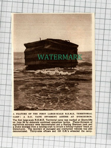 C1749) First Large Scale REME Territorial Camp Dymchurch DD Tank  - 1948 Clip