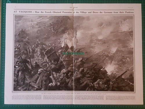 Fighting at Vauquois Argonne France World War One Great War - 1915 Centrefold