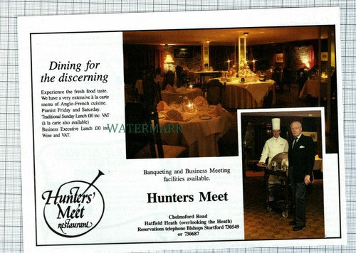 (C86) Hunters Meet Restaurant Hatfield Heath   - 1987 Clip