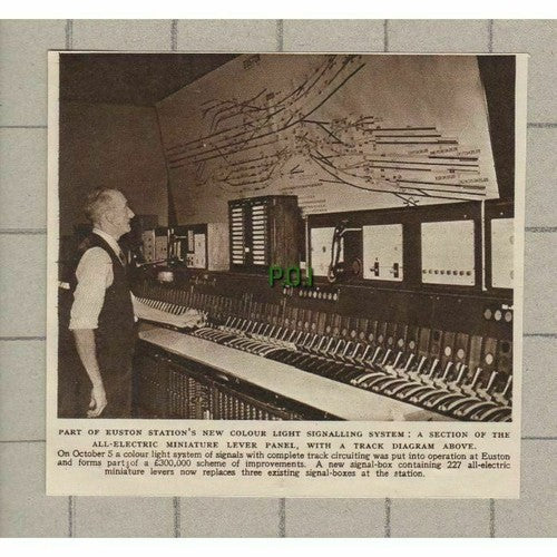 Euston Railway Station New Colour Light Signalling System - 1952 News Clipping