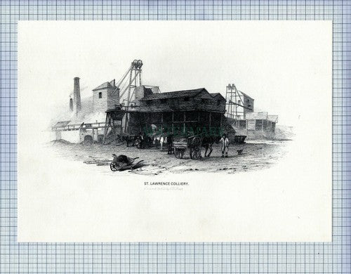 ST LAWRENCE GOSFORTH COLLIERY MINE MINING PRINT 1987 (X1712)