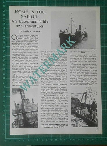 Pleshey Essex George Cumblidge Shore Wireless Sailor Fisherman - 1976 Article