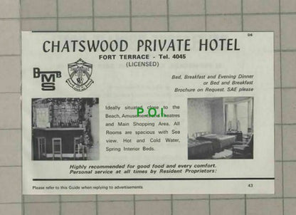 C2013) Bridlington Chatswood Hotel / Revelstoke Mrs B Jackson - 1973 Clip