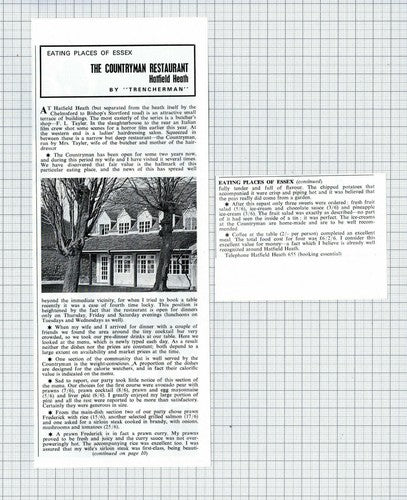 (5463) The Countryman Restaurant  Hatfield Heath Essex  Mrs Tayler - 1970 Clip