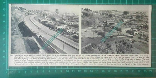 C665) San Francisco America New Freeway - 1951 Cutting