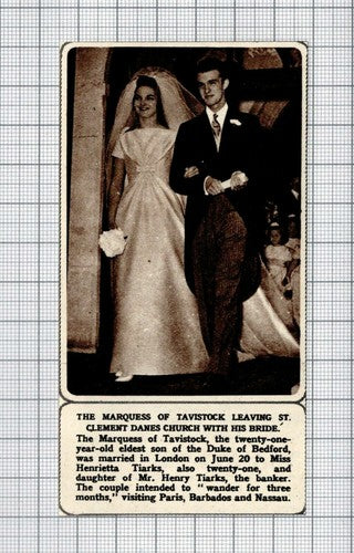 Marquess Of Tavistock St Clement Danes  Henrietta Tiarks - 1961 Small Cutting