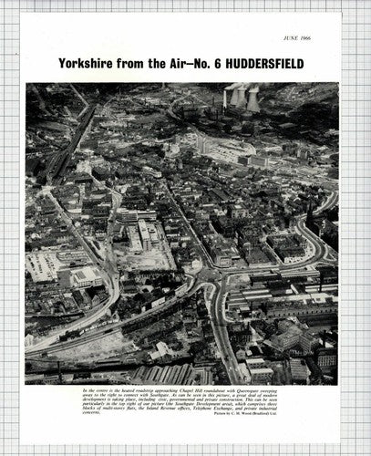 Huddersfield Yorkshire From The Air  - 1966 Clipping