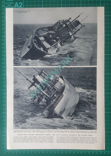 US Frieghter FLYING ENTERPRISE Capt Kurt Carlsen Kenneth Dancy - 1952 Article