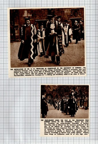 Dr G M Trevelyan Durham University Lord Eustace Percy Leopold Amery 1950 Cutting