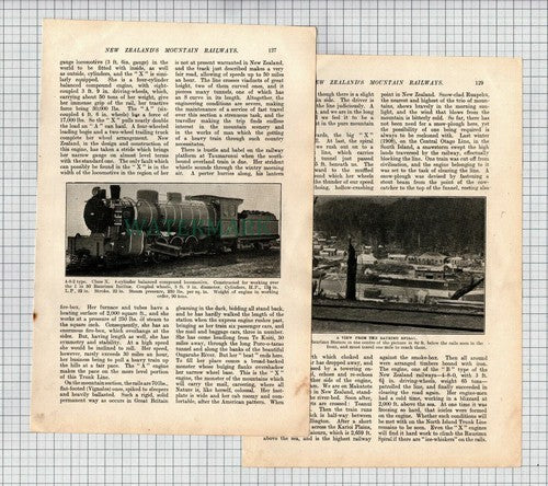 (8426) New Zealand Mountain Railways Raurimu Spiral - 1909 Article