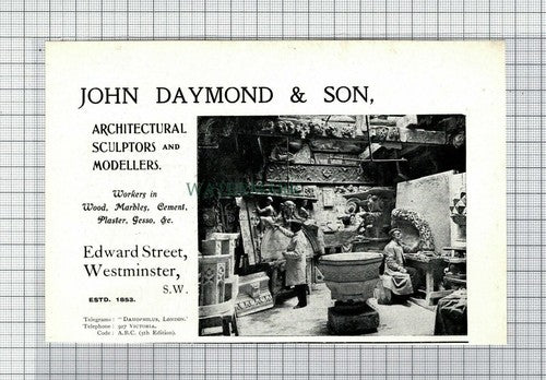C7574) John Daymond & Son Westminster Modellers  Advert - 1906 Book Print