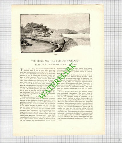 River Clyde Robert Walker  - Three Part Article From 1891