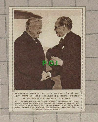 C2161) Mr L D Wilgress Canadian High Comm Philip Noel-Baker Northolt - 1949 Clip