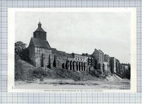 (5907) Warehouses The Vistula Grudziadz Poland ~  1939 Clip