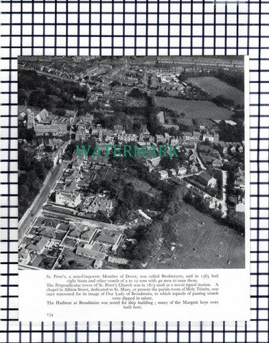 (7724) St Peter's Broadstairs / Woodchurch Margate Kent - 1957 Book Print