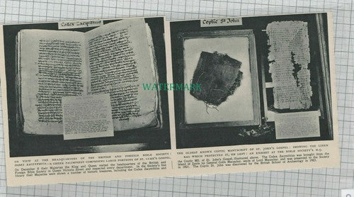 C1507) British & Foreign Bible Society Queen Victoria St Manuscripts - 1949 Clip