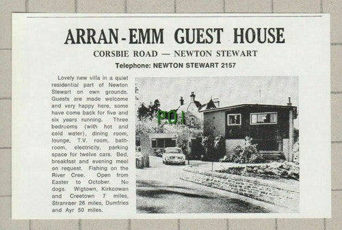 (5327) Arran Emm Guest House Corsbie Rd Newton Stewart Scotland   - 1976