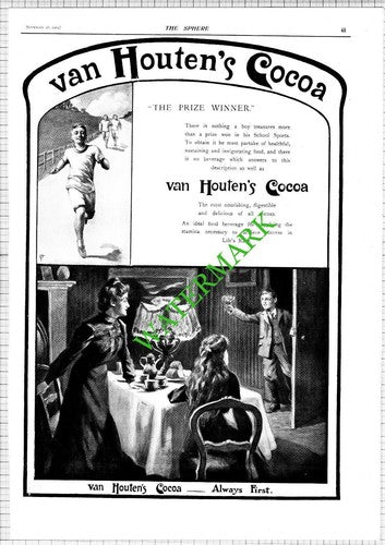 Van Houten's Cocoa Advert  - 1903 News Page