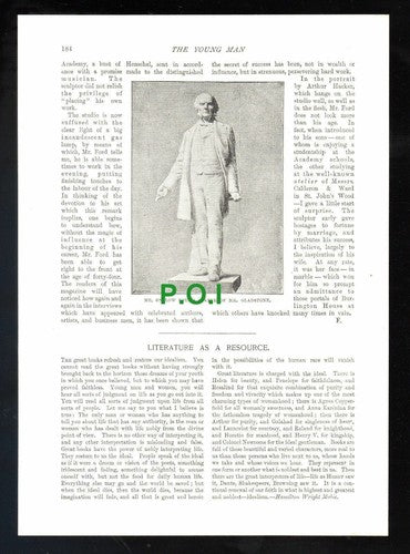 (5713) E Onslow Ford RA Sculptor Interview - 1896 Article